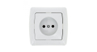 Мадрид Розетка 1-местная 10А без заземления белая EKF