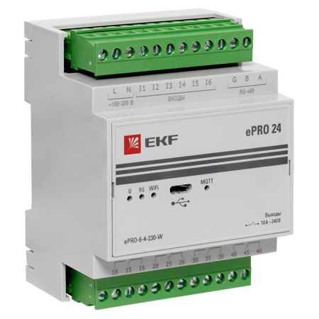 Контроллер базовый ePRO 24 удаленного управления 6вх\4вых 230В WiFi EKF PROxima