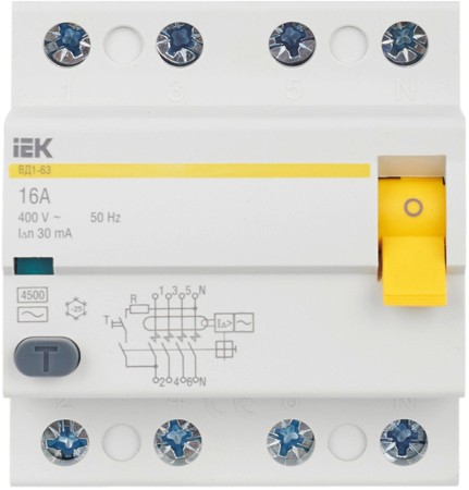 УЗО ВД1-63 4Р 16А 30мА IEK