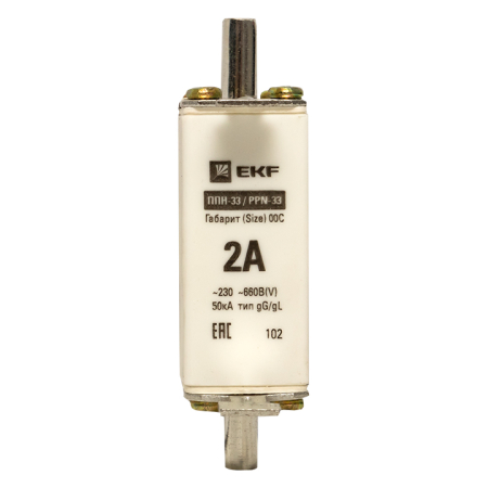 Плавкая вставка ППН-33 100/  2А габарит 00С EKF PROxima