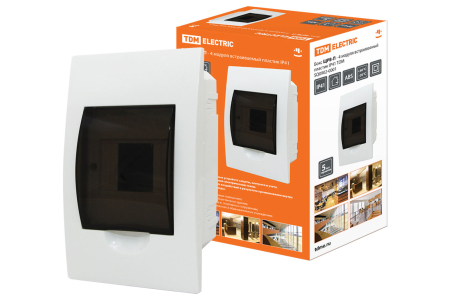 Бокс ЩРВ-П-4модуля встраиваемый пластик IP40 TDM