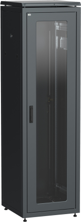 ITK Шкаф сетевой 19" LINEA N 42U 600х800 мм стеклянная передняя дверь, задняя металлическая черный
