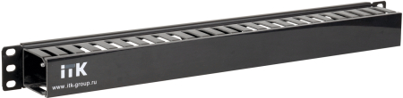 ITK 19" пластиковый каб. органайзер с крышкой, 1U, чер
