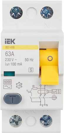 УЗО ВД1-63S 2Р 63А 100мА IEK