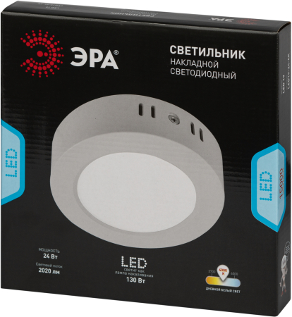 LED 19-24-4K  Светильник светодиодный ЭРА LED 19-24-4K накладной круглый 24Вт 4000К