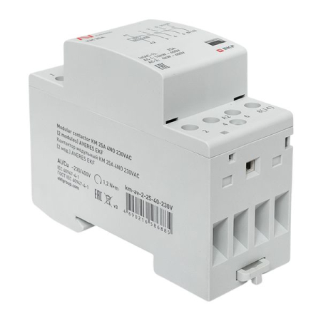 Контактор модульный КМ 25А 4NO 230VAC (2 мод.) AVERES EKF