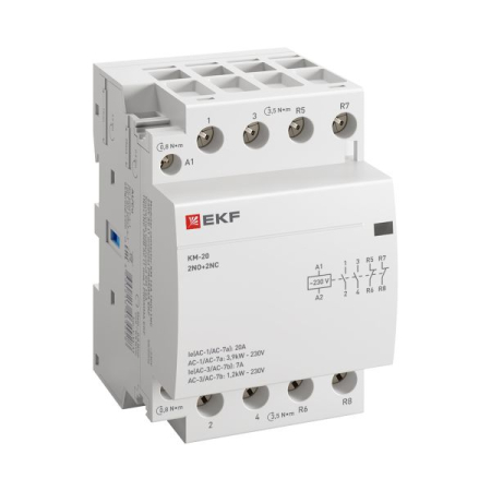 Контактор модульный КМ 20А 2NО+2NC (3 мод.) EKF PROxima