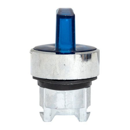 Исполнительный механизм переключателя ХB4 синий на 3 положения возвратный без фиксации, с подсветкой с короткой ручкой IP65 EKF