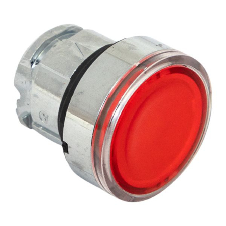 Исполнительный механизм кнопки XB4 красный плоский возвратный без фиксации, с подсветкой IP65 EKF