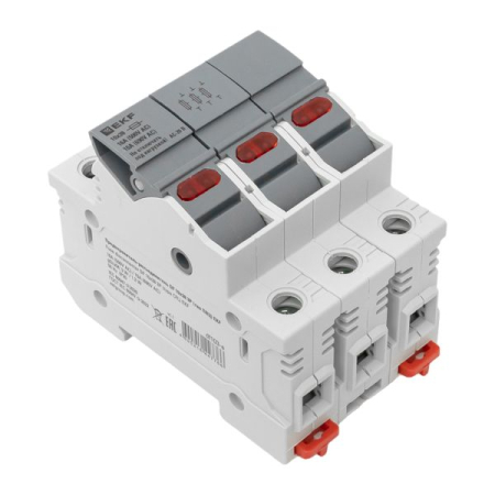 Предохранитель-разъединитель DF 10х38 3Р (тип ПВЦ)  EKF