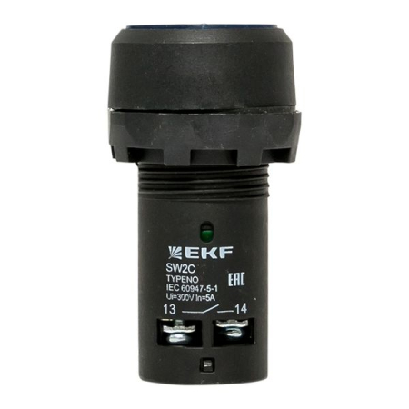 Кнопка SW2C-10D с подсветкой синяя NO EKF PROxima