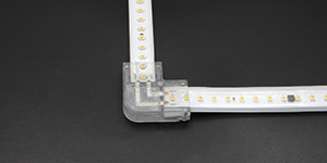 Соединитель жесткий пластиковый L-образный для ленты AC230V IP20 (уп.овка 10 шт)