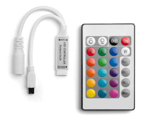 Контроллер WOLTA Decor WLC-CP/04 с пультом мини 5-24В 42х12х3мм 1/300