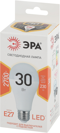LED A65-30W-827-E27  Лампочка светодиодная ЭРА STD LED A65-30W-827-E27 E27 / Е27 30Вт груша теплый белый свет