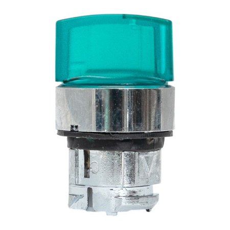 Исполнительный механизм переключателя ХB4 зеленый на 2 положения с фиксацией, с подсветкой с короткой ручкой IP65 EKF