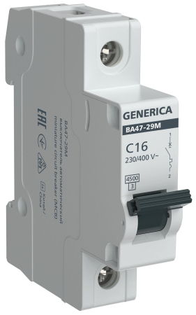 Авт. выкл. ВА47-29М 1P 16А 4,5кА C GENERICA