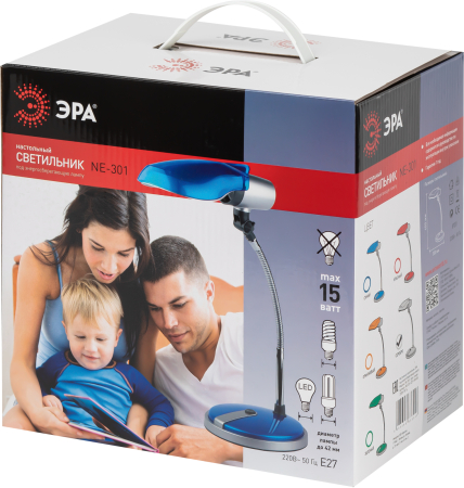 ЭРА наст.светильник NE-301-E27-15W-S серебро