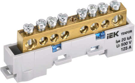 TEKFOR Шина N "ноль" неизол. на унив. держ. 8х12-8-С IEK