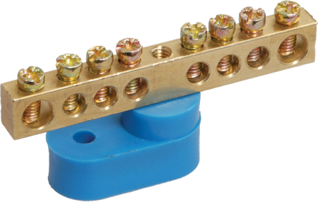 Шина PE "земля" на одном угловом изол ШНИ-6х9-6-У1-Ж IEK