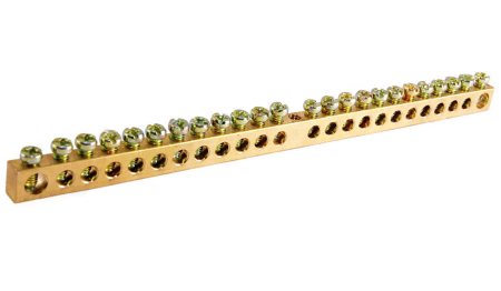 Шина PEN "земля-ноль" 6х9мм 24/1 (24групп/креп по центр) IEK