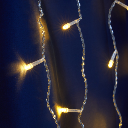 Светодиодная гирлянда Feron CL24 занавес 3*3м  + 3м желтый статичная, c питанием от сети 230V, белый шнур