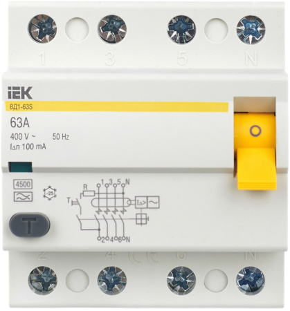 УЗО ВД1-63 4Р 63А 100мА тип А IEK