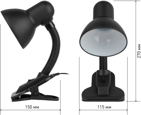 ЭРА наст.светильник N-212-E27-40W-BK черный