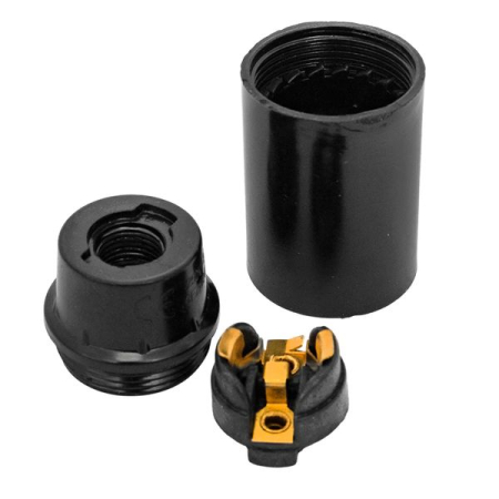 Патрон карболитовый подвесной Е14 черн. EKF PROxima