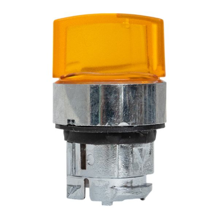 Исполнительный механизм переключателя ХB4 желтый на 2 положения с фиксацией, с подсветкой с короткой ручкой IP65 EKF