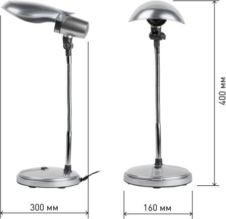 ЭРА наст.светильник NE-301-E27-15W-S серебро