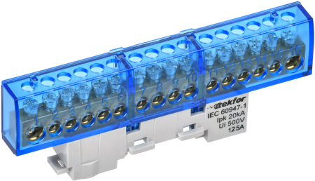 TEKFOR Шина N "ноль" неизол. на унив. держ. 8х12-16-С IEK