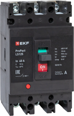 Автоматический выключатель LS125 18кА 3P 40А ProPact EKF