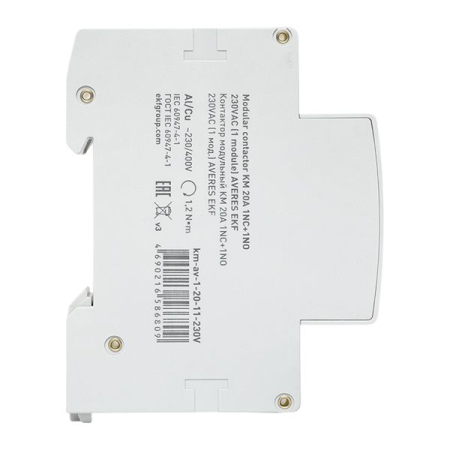 Контактор модульный КМ 20А 1NC+1NO 230VAC (1 мод.) AVERES EKF