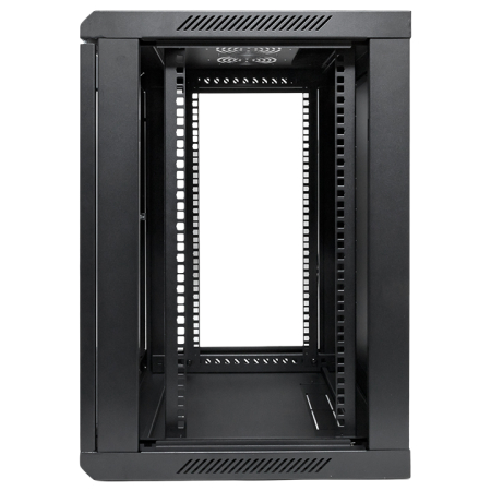 Шкаф настенный 19" TERACOM PRO 12U 600х450 мм дверь стеклянная с замком-ручкой чёрный