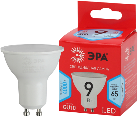 LED MR16-9W-840-GU10 R  Лампочка светодиодная ЭРА RED LINE LED MR16-9W-840-GU10 R GU10 9 Вт софит нейтральный белый свет
