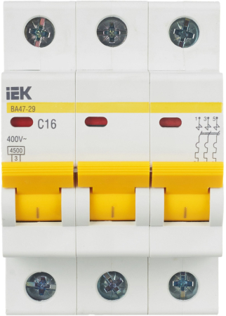 KARAT Авт. выкл. ВА47-29 3P C 16А 4,5кА IEK