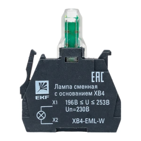 Лампа сменная c основанием XB4 белая  230В EKF PROxima