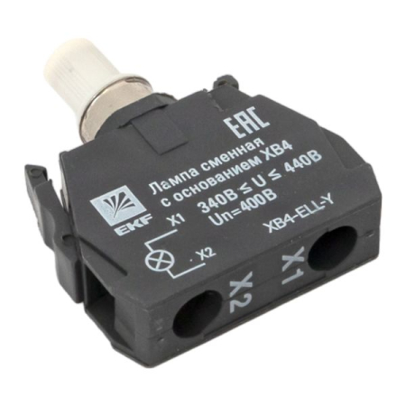 Лампа сменная c основанием XB4 желтая 400В EKF PROxima