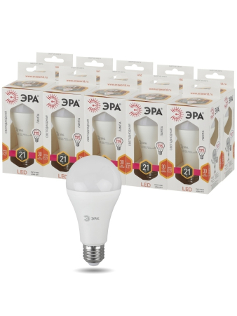 Лампы СВЕТОДИОДНЫЕ СТАНДАРТ LED A65-21W-827-E27  ЭРА (диод, груша, 21Вт, тепл, E27)
