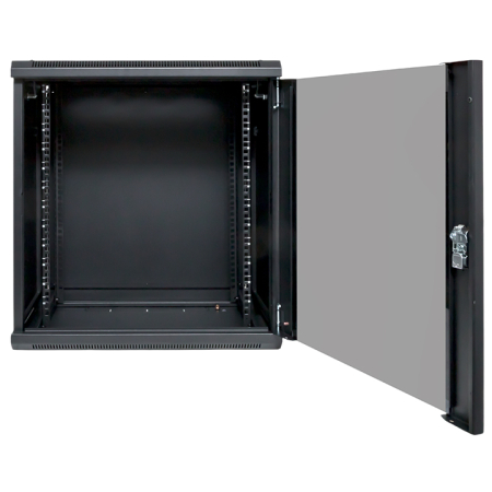 Шкаф настенный 19" TERACOM PRO 12U 600х450 мм дверь стеклянная с замком-ручкой чёрный