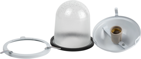 НСП 02-100-001  Светильник ЭРА  НСП 02-100-001 без решетки Желудь сталь / стекло IP54 E27 max 100Вт 170х260 белый