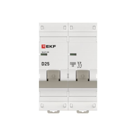 Автоматический выключатель 2P  25А (D) 10kA ВА 47-100 EKF PROxima
