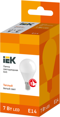 Лампа светодиодная ECO G45 шар 7Вт 230В 3000К E14 IEK