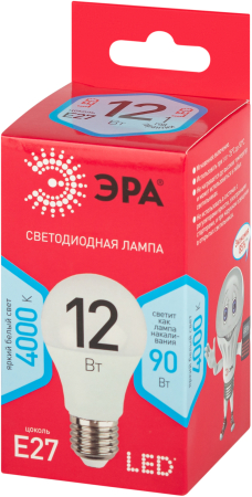 LED A60-12W-840-E27 R ЭРА (диод, груша, 12Вт, нейтр, E27) (10/100/2000)
