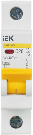 Авт. выкл. ВА47-29 1Р 20А 4,5кА х-ка С IEK