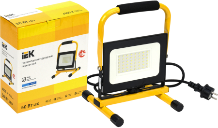 Прожектор светодиодный СДО 06-50П переносной 6500К IP65 черный IEK