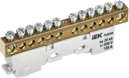 TEKFOR Шина N "ноль" неизол. на унив. держ. 8х12-14-С IEK