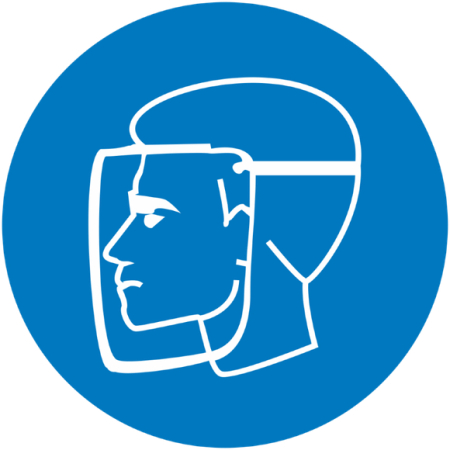 Знак M 08 "Работать в защитном щитке" ф200 мм, пленка самоклеящаяся ГОСТ Р 12.4.026-2001 EKF