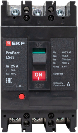 Автоматический выключатель LS63 15кА 3P 25А ProPact EKF
