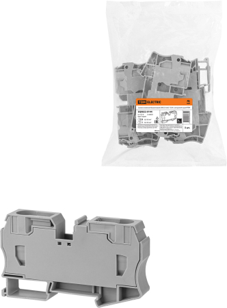 Зажим клеммный безвинтовой (ЗКБ) 35мм2 125А с заглушкой серый TDM